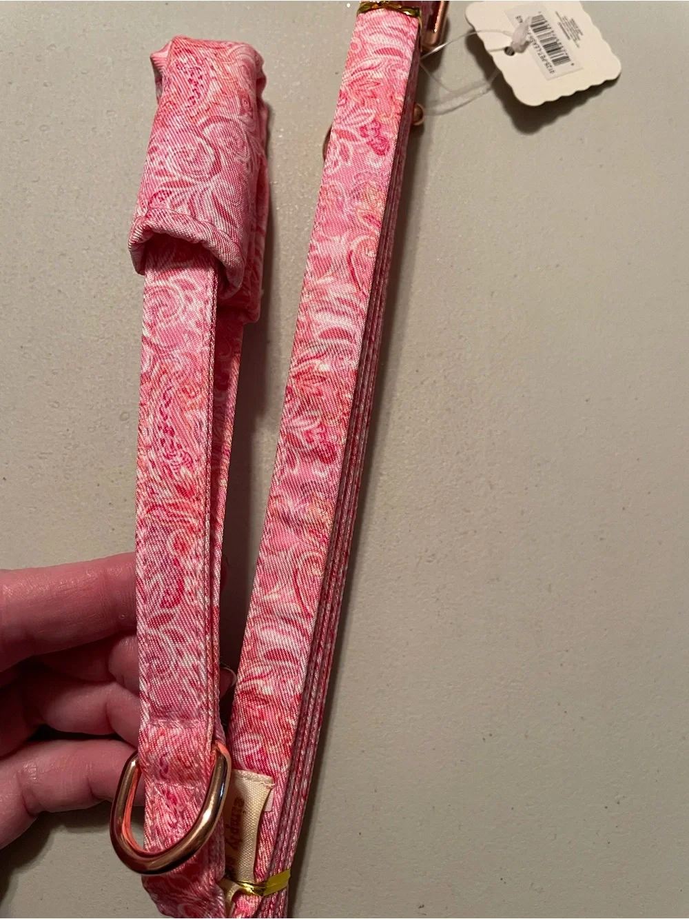 Pink  Paisley Patterned Dog Leash with Padded Handle Simply Southern NWT